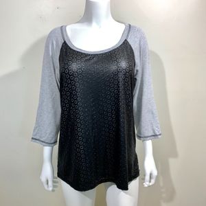 Gibson Anthropologie Knit Top Lazer Floral Print